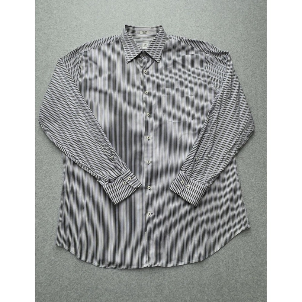 Peter Millar Dress Shirt Mens XL Multicolor Stripe‎ 100% Cotton Long Sleeve